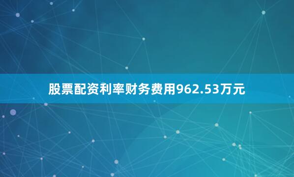 股票配资利率财务费用962.53万元
