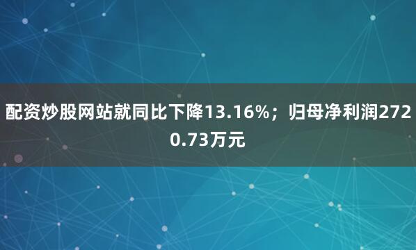 配资炒股网站就同比下降13.16%；归母净利润2720.73万元